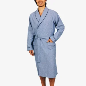 Blue Men's dressing gown - Chambray Indigo
