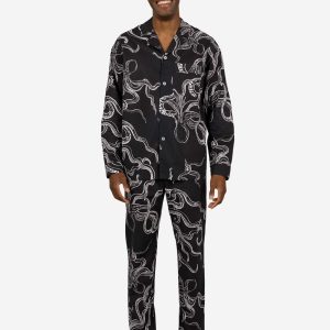 Men's black pyjamas - Octopus Black
