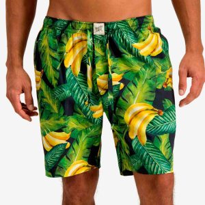 Men's Green Shorts - Bananas On Leaves