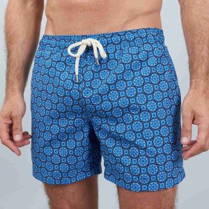 Men's Blue Swim Shorts - Indigo Floral