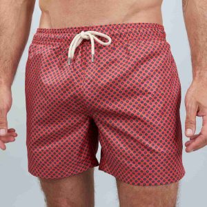 Men's Red Swim Trunks - Poppy Red