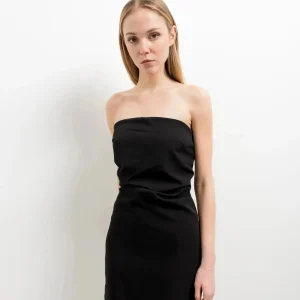 Mini Robe Noire Drapée Bustier Élégante - Confort & Style Pour Chaque Occasion