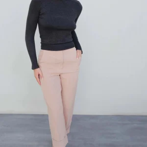 Pantalon large à pinces revers