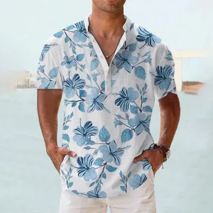 Chemise à Fleur Manche Courte Printemps