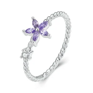 Bague Fleur  Violette (Argent)