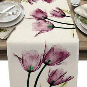 Chemin De Table  Fleur Réaliste