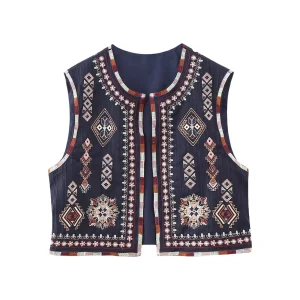 Gilet Sans Manche Fleuri