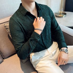 Chemise A Fleur Homme  Slim