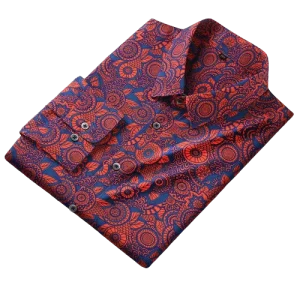 Chemise a Fleur Homme  Classe Rouge