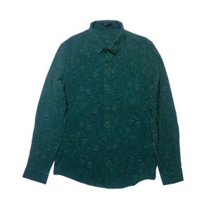 Chemise A Fleur Homme  Slim Vert