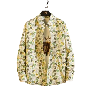 Chemise a Fleur Homme  Feuille Palmier