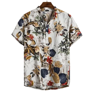 Chemise a Fleur Homme  Blanche