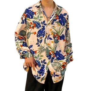 Chemise A Fleur Homme  Cartoon Vintage