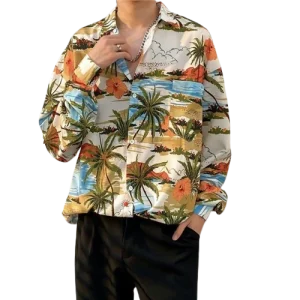 Chemise A Fleur Homme  Forêt Palmier
