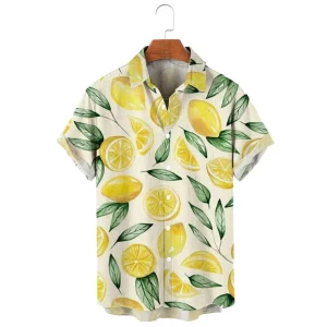 Chemise a Fleur Homme  Citron