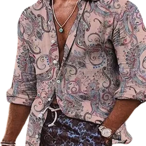 Chemise A Fleur Homme  Vintage