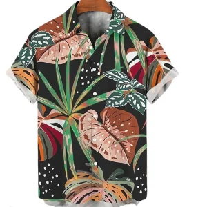 Chemise A Fleur Homme  Design Simple Feuille Jungle