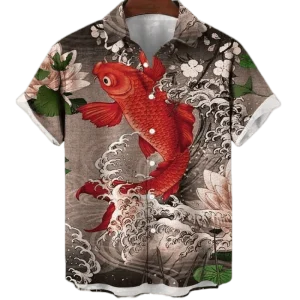 Chemise a Fleur Homme  Poisson