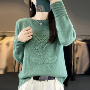 Pullover  Fleuri Vert