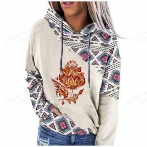 Pull Fleuri  Rétro Coloré Brun