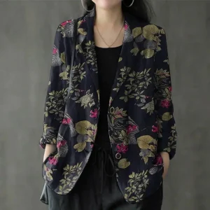 Blazer Imprimé  Floral Noir