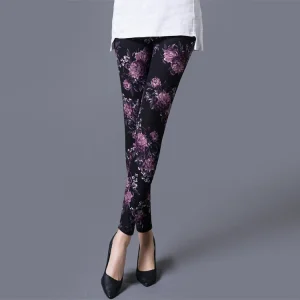 Legging Fleuri  Femme Noir