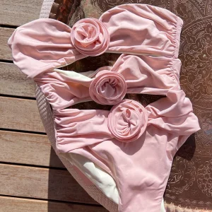 Maillot De Bain  Fleuri Rose
