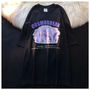 T-Shirt Fleur Premium  Streetwear Noir