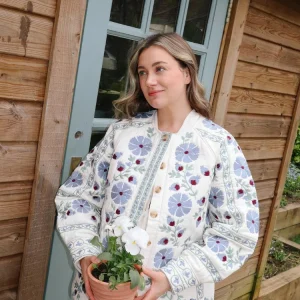 Veste Matelassé Fleurie Femme