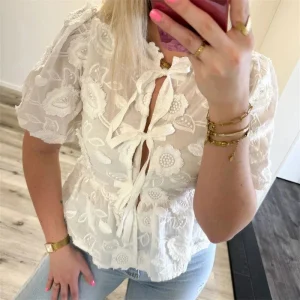 Chemise Blanche A Fleur Femme