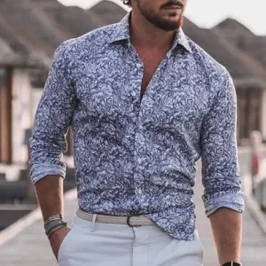 Chemise A Fleur Manche Longue Homme