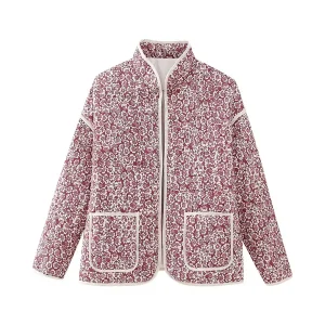 Veste Fleurie  Réversible Rouge