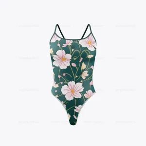 Maillot De Bain Fleuri  Elégant Bleu Foncé