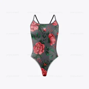 Maillot De Bain Fleuri  Epuré Rose