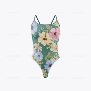 Maillot De Bain Fleuri  Epuré Vert Clair