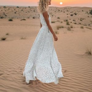 Robe blanche boheme longue