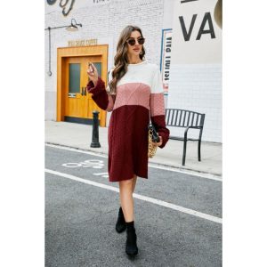 Robe chic courte pull femme