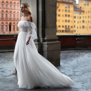 Robe de mariage bohème bardot