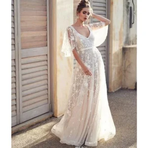 Robe de mariage bohème blanche