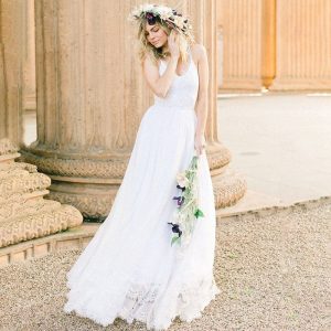 Robe de mariage bohème finition dentelle