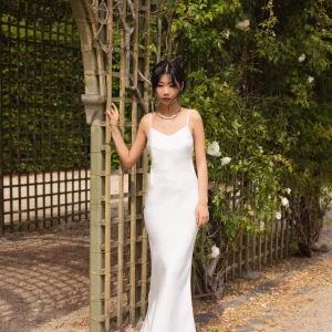 Robe Longue Blanche en Soie