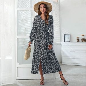 Robe longue boheme noir