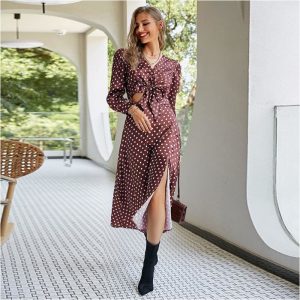 Robe longue femme rétro chic