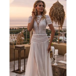 Robe mariage bohème dentelle ethnique