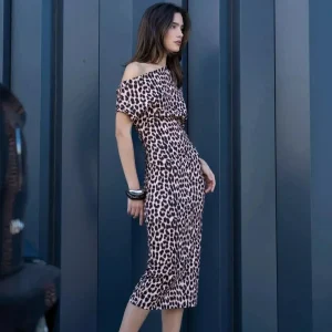 Robe Léopard Longue Imprimé Animal