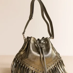 Sac Tressé Franges Cuir