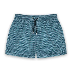 Short de bain - Mosaiques bleu