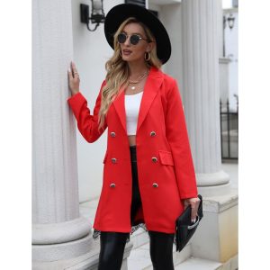 Veste rouge femme chic